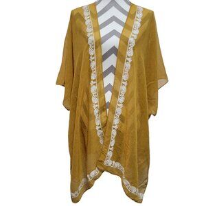 Janice Apparel Women's Kimono Coverup Cardigan Embroidered Western Boho Festival